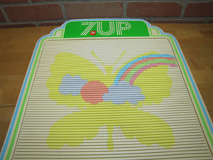 7UP Vintage Soda Advertising Sign BUTTERFLY Menu Board Peter Max Style Groovy Everbrite Electric Signs South Milwaukee Wis Union Label