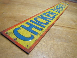 CHICKEN DINNER CANDY 5c Original Old Embossed Tin Ad Sign Robertson Springfield Ohio