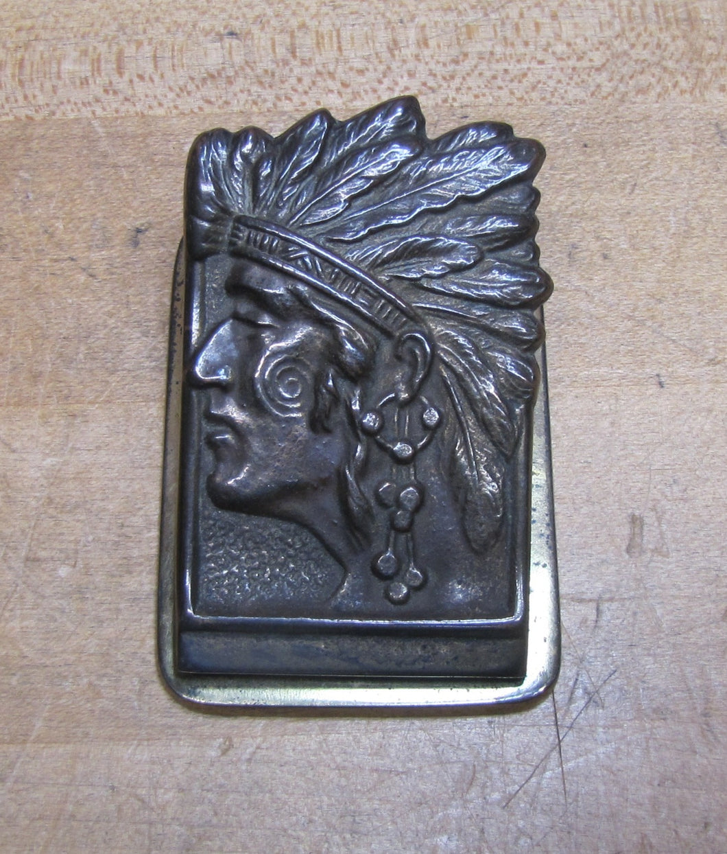 Native American Indian Chief Antique Paper Clip Weight Decorative Arts JUDD Mfg Co