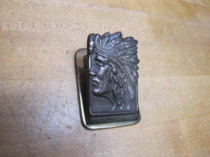 Native American Indian Chief Antique Paper Clip Weight Decorative Arts JUDD Mfg Co