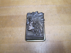 Native American Indian Chief Antique Paper Clip Weight Decorative Arts JUDD Mfg Co