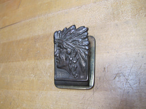 Native American Indian Chief Antique Paper Clip Weight Decorative Arts JUDD Mfg Co