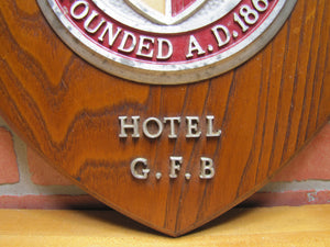 CORNELL UNIVERSITY Original Old Advertising Plaque Sign 1934 HOTEL G F B