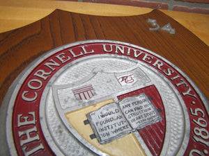 CORNELL UNIVERSITY Original Old Advertising Plaque Sign 1934 HOTEL G F B