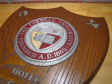 Load image into Gallery viewer, CORNELL UNIVERSITY Original Old Advertising Plaque Sign 1934 HOTEL G F B
