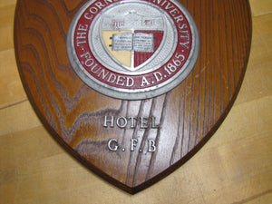 CORNELL UNIVERSITY Original Old Advertising Plaque Sign 1934 HOTEL G F B