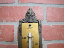 Load image into Gallery viewer, DEVILS BEASTS PITCHFORK FLAMES GENERAL FELT BROOKLYN NY Old Advertising Thermometer Ad Sign Snow Miser Figural Therm
