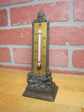 Load image into Gallery viewer, DEVILS BEASTS PITCHFORK FLAMES GENERAL FELT BROOKLYN NY Old Advertising Thermometer Ad Sign Snow Miser Figural Therm
