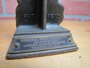 DEVILS BEASTS PITCHFORK FLAMES GENERAL FELT BROOKLYN NY Old Advertising Thermometer Ad Sign Snow Miser Figural Therm