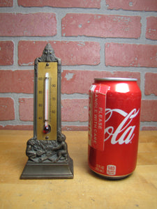 DEVILS BEASTS PITCHFORK FLAMES GENERAL FELT BROOKLYN NY Old Advertising Thermometer Ad Sign Snow Miser Figural Therm