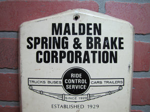 MALDEN SPRING & BRAKE est1929 Old Advertising Thermometer Mass TRUCKS BUSES CARS TRAILERS Made in USA