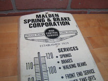 Load image into Gallery viewer, MALDEN SPRING &amp; BRAKE est1929 Old Advertising Thermometer Mass TRUCKS BUSES CARS TRAILERS Made in USA
