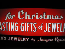 Load image into Gallery viewer, JACQUES KREISLER MENS JEWELRY CHRISTMAS GIFTS Reverse Glass Lighted Store Display Advertising Sign
