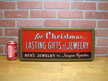 Load image into Gallery viewer, JACQUES KREISLER MENS JEWELRY CHRISTMAS GIFTS Reverse Glass Lighted Store Display Advertising Sign
