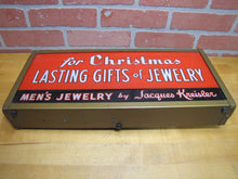 Load image into Gallery viewer, JACQUES KREISLER MENS JEWELRY CHRISTMAS GIFTS Reverse Glass Lighted Store Display Advertising Sign
