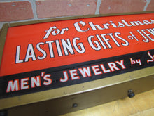 Load image into Gallery viewer, JACQUES KREISLER MENS JEWELRY CHRISTMAS GIFTS Reverse Glass Lighted Store Display Advertising Sign
