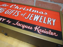 Load image into Gallery viewer, JACQUES KREISLER MENS JEWELRY CHRISTMAS GIFTS Reverse Glass Lighted Store Display Advertising Sign
