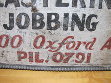 Load image into Gallery viewer, H J MACKRELL PLASTERING JOBBING Old Double Sided Ornate Metal Advertising Sign 7200 Oxford Ave PIL 0791
