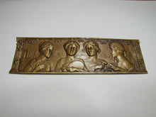 Load image into Gallery viewer, Antique Four Beautiful Maidens Bronze High Relief Decorative Arts Women Plaque
