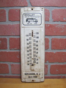 WOOLLEY FUEL Co MAPLEWOOD NJ Old Advertising Thermometer Sign SO-2-7400 FUEL OIL COAL Since 1924