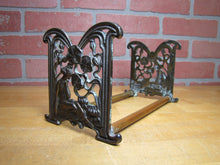Load image into Gallery viewer, Antique Beautiful Maiden Flowers Decorative Arts Expandable Book Rack Bookends
