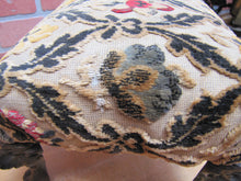 Load image into Gallery viewer, Antique Lions Head Cast Iron Foot Stool Rest Stand Small Bench Step Fabric Top
