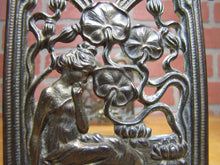 Load image into Gallery viewer, Antique Beautiful Maiden Flowers Decorative Arts Expandable Book Rack Bookends
