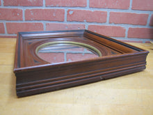 Load image into Gallery viewer, Antique Wooden Decorative Arts Thick Detailed Mirror Picture Frame Gold Black Detail Rich Deep Brown Wood
