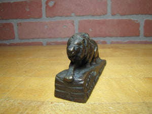 CONNELL WOOD & METAL PRODUCTS NYC LION Antique Brass Advertising Paperweight