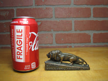 Load image into Gallery viewer, CONNELL WOOD &amp; METAL PRODUCTS NYC LION Antique Brass Advertising Paperweight
