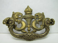 Load image into Gallery viewer, Antique Dragon Serpent Beast Torch Flames Brass Pull Handle Hardware Element
