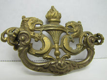 Load image into Gallery viewer, Antique Dragon Serpent Beast Torch Flames Brass Pull Handle Hardware Element
