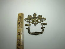 Load image into Gallery viewer, Antique Dragon Serpent Beast Torch Flames Brass Pull Handle Hardware Element
