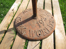 Load image into Gallery viewer, 1939 NEW YORK WORLD&#39;S FAIR STANCHION Cast Iron Orig inal Old Paint NYWF Sign Advertising
