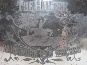 HUNTER BALTIMORE RYE WHISKEY Antique Advertising Tray Sign RHTF PRE-PROHIBITION