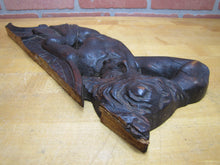 Load image into Gallery viewer, Antique Wooden Carved Man Wolfman Salvage Part Architectural Hardware Element
