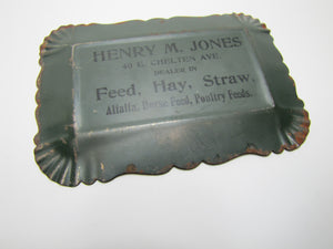 HENRY JONES Dealer FEED HAY STRAW 40 E CHELTEN AVE Old Advertising Tray DEAD GAME Hunters