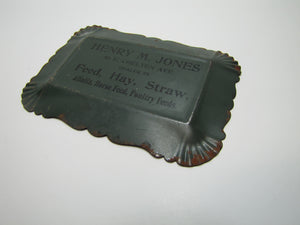 HENRY JONES Dealer FEED HAY STRAW 40 E CHELTEN AVE Old Advertising Tray DEAD GAME Hunters