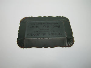 HENRY JONES Dealer FEED HAY STRAW 40 E CHELTEN AVE Old Advertising Tray DEAD GAME Hunters