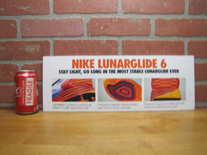 NIKE Sneaker Shoe Store Display Advertising Sign LUNARGLIDE 6 Stay Light Go Long Ad