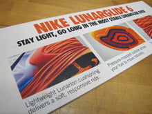 Load image into Gallery viewer, NIKE Sneaker Shoe Store Display Advertising Sign LUNARGLIDE 6 Stay Light Go Long Ad
