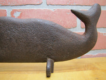 Load image into Gallery viewer, Antique Cast Iron Whale Doorstop Folk Art Decorative Statue Nautical Sea Ocean Sign Advertising Artwork
