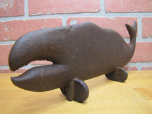 Load image into Gallery viewer, Antique Cast Iron Whale Doorstop Folk Art Decorative Statue Nautical Sea Ocean Sign Advertising Artwork

