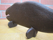 Load image into Gallery viewer, Antique Cast Iron Whale Doorstop Folk Art Decorative Statue Nautical Sea Ocean Sign Advertising Artwork
