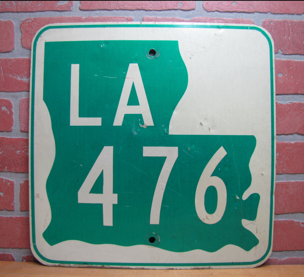 LA 476 Original Old Retired Louisiana Highway Roadway Steel Sign 16