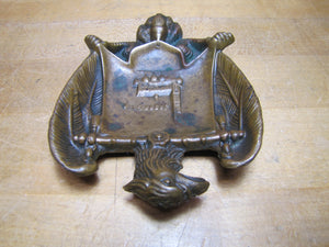 Antique Eagle Tray Ashtray Jasna Gora Monastery Poland Souvenir Bronze Brass Ornate
