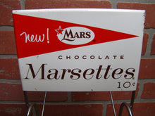 Load image into Gallery viewer, MARS CHOCOLATE MARSETTES 10c Original Candy Store Display Advertising Rack Sign
