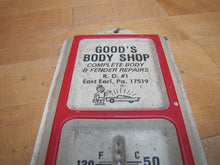 Load image into Gallery viewer, GOOD&#39;S BODY SHOP EAST EARL PA Original Vintage Advertising Thermometer Sign Made in USA

