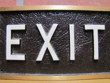 Load image into Gallery viewer, EXIT Old Embossed Advertising Sign Industrial Office Business Shop Bronze Brass Ad
