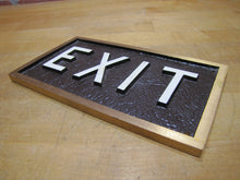 Load image into Gallery viewer, EXIT Old Embossed Advertising Sign Industrial Office Business Shop Bronze Brass Ad
